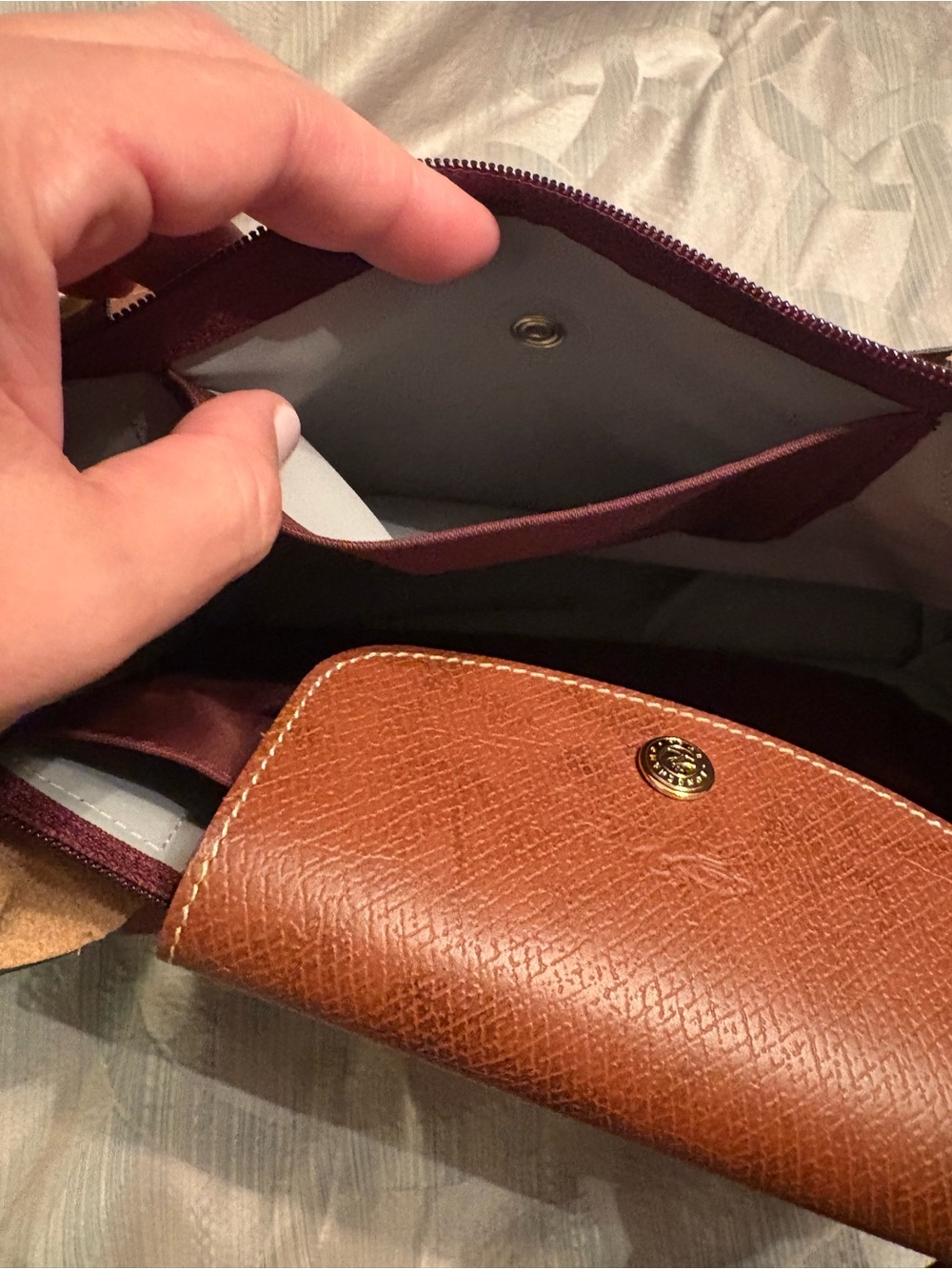 Burgundy Longchamp Large Le Pliage Tote - Picture 10 of 12